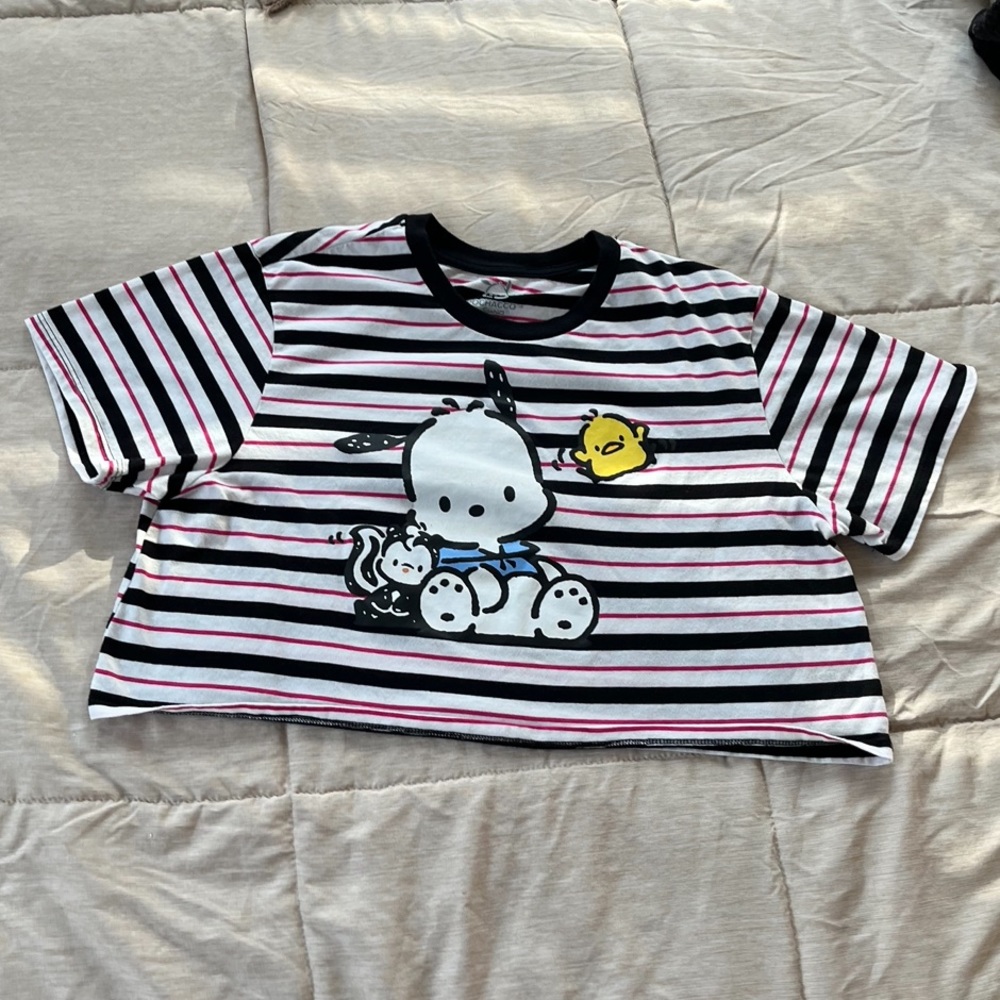 🌲Pochacco Sanrio striped rubber crop top🌲